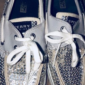 Sperrys silver sequin sooo cute